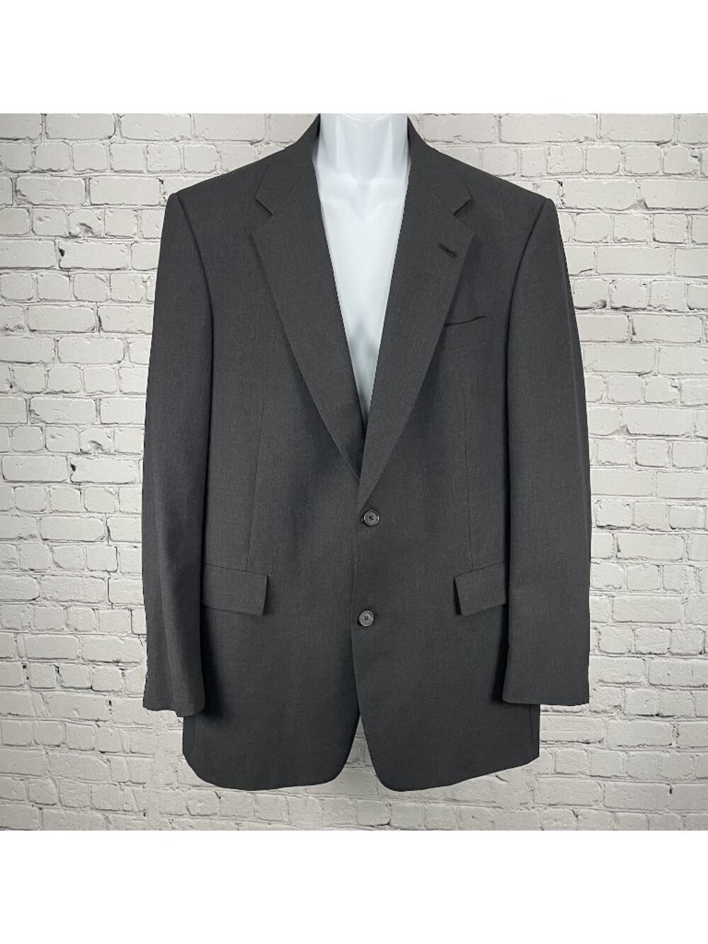 Hart Schaffner Marx Dark Grey Wool 100’s 2 Button Blazer Sport Coat USA Size 42L